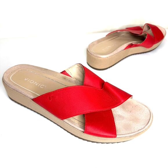 VIONIC Hayden Platform Slides Size 9 Slip On Comfort Sandal Flatform Summer - Picture 1 of 11